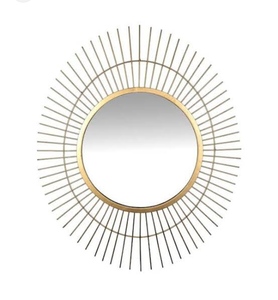 Miroir mural tendance au design Art Déco unique, fait main, éco-responsable, avec cadre en métal doré, qualité supérieure pour la maison et l'hôtel - Product Image 5