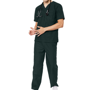 Confortable à manches courtes gommage médical respirant tissu extensible poches spacieuses pour les médecins soins de santé uniformes hospitaliers - Product Image 1