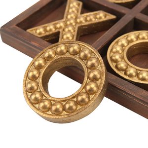 Jeu de société Tic Tac Toe en bois de haute qualité avec finition de qualité supérieure pour les enfants, les adultes et la famille, jeu de stratégie classique - Product Image 2