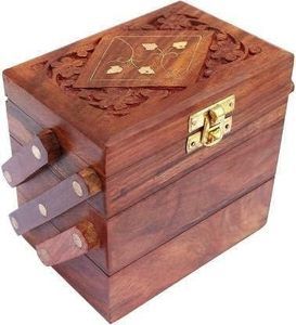 High End <b>Wooden</b> <b>Jewelry</b> Organizer <b>Box</b> Secure Locking System Customized Options for Premium Bedroom Decor Wholesale Price India - Product Image 4