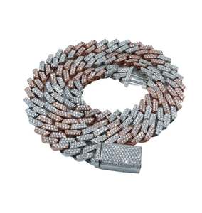 Véritable VVS1 Moissanite Diamant Cubain Lien Chaîne Hip Hop BustDown Cubain Collier Fine Pendentifs Charmes Rappeur Miami Style - Product Image 1