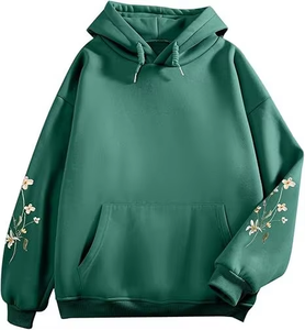 Sweat à capuche en tricot surdimensionné formel pour femmes, en molleton doux, coupe décontractée, manches longues, logo sur le devant - Product Image 2