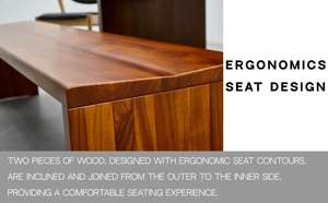 Scandinavian Minimalist Teak <b>Bench</b> 188cm Length Sustainable & Durable for Restaurant and <b>Outdoor</b> Dining - Product Image 6