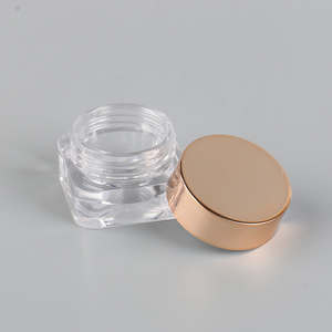 2G nhỏ rõ ràng long lanh mỹ phẩm vuông Jar Rỗng trong suốt mini bóng mắt Nồi bột móng tay với nắp vàng - Product Image 2