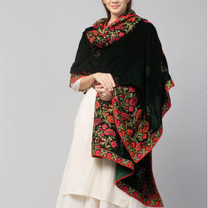 ผ้าคลุมไหล่ขนสัตว์สองด้านสำหรับผู้หญิงแบบดั้งเดิมปักลายผ้ากำมะหยี่สวมใส่สบายๆในฤดูหนาว - Product Image 5