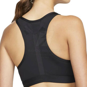 Soutien-gorge de yoga et de fitness pour femmes, style simple, respirant, à maintien élevé, avec logo frontal, rembourré et sans couture, vente en gros - Product Image 2