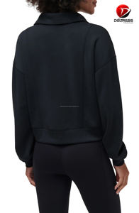 Sudadera con capucha de gran tamaño con bolsillo de canguro para mujer, ropa deportiva con cremallera transpirable, estampado de talla grande para mujer, precios al por mayor - Product Image 6