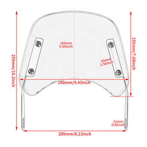 HCMOTORKU motocicleta 6,5 "y 9,45" <span class=keywords><strong>Faro</strong></span> parabrisas Deflector de viento parabrisas <span class=keywords><strong>carenado</strong></span> para Harley para Honda para Yamaha para BMW - Product Image 4