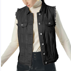 Gilet en jean de haute qualité pour femmes, look décontracté et tendance, léger, confortable, vêtement d'extérieur respirant, gilet en jean pour femmes - Product Image 6
