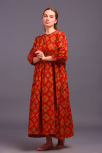 Hand Block Printed Women's Casual Maxi <b>Dress</b> Summer Floral Printed <b>Midi</b> <b>Dress</b> Bohemian Floral Printed Maxi <b>Dress</b> - Product Image 5