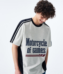 เสื้อยืดผู้ชายผ้าฝ้ายถักเนื้อหนาพิเศษ ทรงโอเวอร์ไซส์ ลายพิมพ์ตัวอักษร สกรีนลาย ระบายอากาศได้ดี เหมาะสำหรับออกกำลังกาย รุ่นซัมเมอร์ - Product Image 1