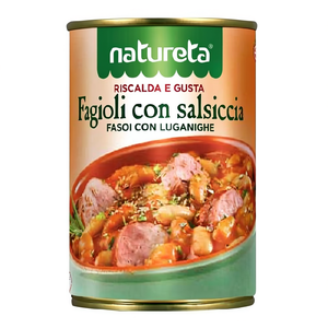 Natureta Carne de Cerdo enlatada esterilizada y sazonada con frijoles y salchicha, 415g x 12 unidades - Product Image 2