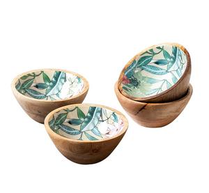 Nouveau design d'assiette et de bol de service en bois émaillé ustensiles de cuisine pour salade nourriture ronds de serviette mariages fêtes - Product Image 2