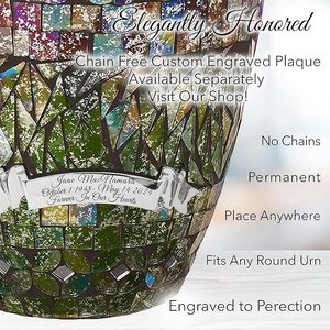 Handmade <b>Large</b> Adult Mosaic Glass Cremation <b>Urn</b> Unique Artwork With Individual Tiles Applied by Hand Funerals Funeral Supplies - Product Image 5