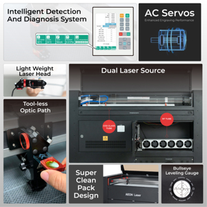AEON <span class=keywords><strong>NOVA</strong></span> Super16 Versátil 30W/60W CO2 Cortador Láser Grabador Madera Piedra Papel Goma MDF Acrílico Cuero AI LAS DXF DST PLT - Product Image 3