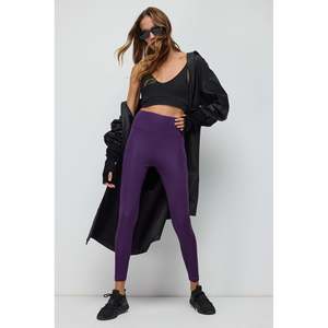Leggings décontractés en mousseline de soie à taille mi-haute avec poche latérale, pantalon de yoga 100% polyester, long, 3XL - Product Image 3