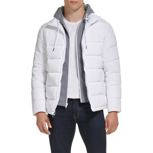 Chaqueta de Invierno Acolchada con Capucha de Lona de Primera Calidad para Hombre, Chaqueta de Burbuja Cálida, Logotipo Frontal Personalizado OEM - Product Image 6