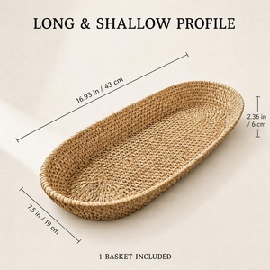 Panier à pain en rotin naturel, écologique, fait main, paniers de rangement modernes multifonctionnels, fabriqués à Hanoï - Product Image 2