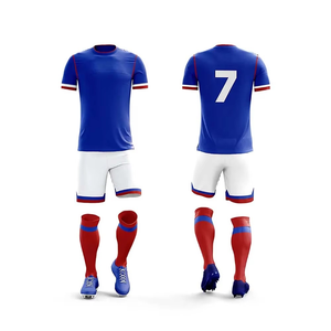 Conjunto de Uniforme de Fútbol de Manga Corta con Estampado Digital, Transpirable, de Secado Rápido, Elástico en Cuatro Direcciones, Color Degradado Personalizado, para Verano - Product Image 5