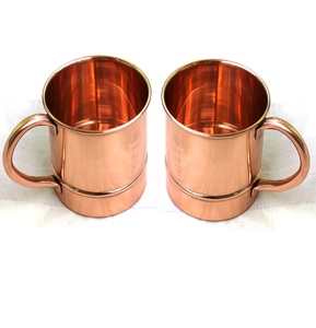 100% taza de barril de cobre Venta caliente Drinkware 2 piezas brillante pulido Drinkware taza de cobre precio barato - Product Image 1