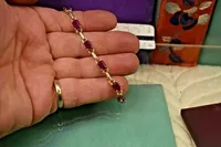 Bracelet tennis pour femme en argent sterling 925 avec diamant fantaisie 10 carats, style vintage, plaqué or jaune 14 carats