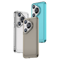 Coque arrière souple antichoc en TPU pour téléphone portable, protection intégrale avec boutons à pression, couleur unie