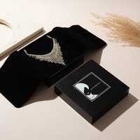 Juego de Cajas Rígidas Personalizadas Lionwrapack con Inserto de Terciopelo para Collares y Anillos, Empaque para Regalo