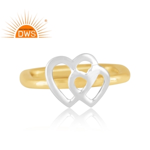 Nouvelle arrivée Bague en argent sterling fin plaqué or 18 carats de forme carrée Fabricant de bijoux personnalisés - Product Image 2