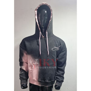 Men Acid Wash Pullover Hoodie Wholesale Best Supplier Customs logo Hot Sale Streetwear Custom Made Acid Wash Hoodie by Viky Ind - Product Image 1