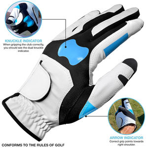 OEM Logo personnalisé couleur haute qualité en peau de mouton doigt complet Gants de golf en cuir véritable gauche droite sport livraison directe - Product Image 3