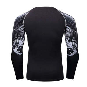 Vêtement de compression anti-UV à manches longues pour hommes, rashguard professionnel de MMA en gros, avec logo personnalisé - Product Image 6