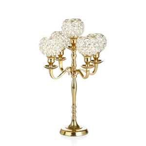 Candélabre en métal à 2 bras design antique fait à la main pour mariage, fête et événement à la maison Décoration la plus précieuse et luxueuse - Product Image 5