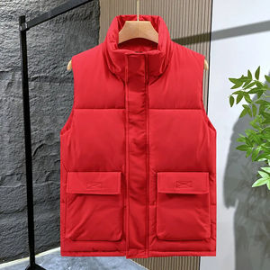 Gilet sans manches décontracté en toile imperméable pour homme avec logo personnalisé - Product Image 4