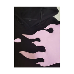 Chándal de 2 piezas lavado con ácido trajes de sudor para hombre bordado personalizado apliques parche Jogger hombres pantalones de chándal acampanados y conjunto de Sudadera con capucha - Product Image 6