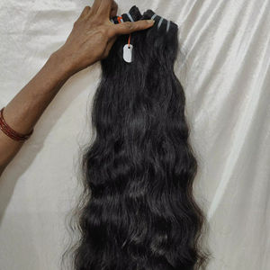 Prix de gros un donneur Bundles de cheveux indiens non transformés 100% perte et emmêlement sans cuticule alignée Extensions de cheveux humains. - Product Image 1