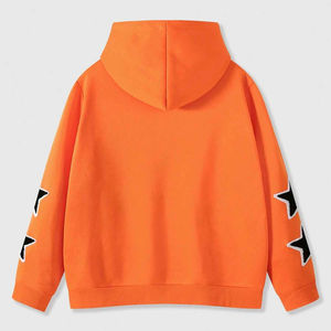 Sudadera con capucha de gran tamaño de lana de algodón 100% a la moda con estampado de letras personalizadas y hombros caídos con apliques y lavado ácido para hombres y mujeres - Product Image 6