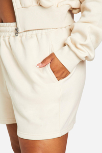 Pantalones cortos de algodón 100% de alta calidad para mujer, logotipo DTF personalizado impreso, transpirable, 400GSM, peso pesado, Color sólido, cómodos para mujer - Product Image 5