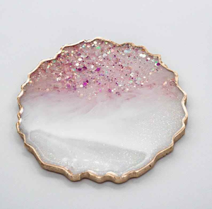 High Quality Luxury <b>Stone</b> Design <b>Resin</b> Coasters Set of 4 Pcs for Restaurant and Home Dining Table Decoration for Wedding Party - Product Image 3