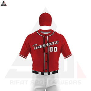 Maillots de baseball pour adultes en gros, ensembles uniformes, 100% polyester, imprimés par transfert thermique, respirants, col rond, noms d'équipe et logos personnalisés - Product Image 4