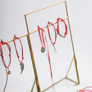 Plateau d'affichage de magasin de luxe moderne avec cadre en métal et support à bijoux en verre pour porte-boucles d'oreilles taille personnalisée acceptée - Product Image 5