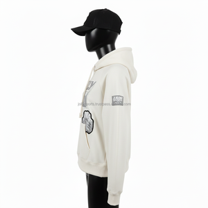 Sudadera con capucha para mujer, premium, 320GSM, algodón y poliéster, tela suave, color blanco, logotipo personalizado con serigrafía, sudaderas básicas para mujer - Product Image 3