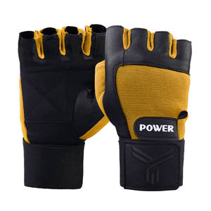 Gants d'entraînement unisexes à demi-doigts avec support de poignet Gants de fitness en cuir pour hommes et femmes - Product Image 4