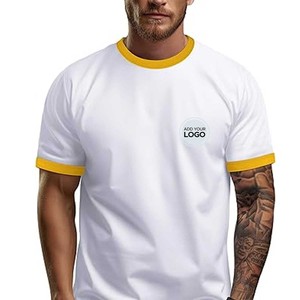 Ringspun algodón Heather Jersey poliéster Ringer logotipo personalizado camisetas Jersey manga corta Ringer camiseta - Product Image 2