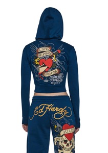 แจ็คเก็ตขนแกะมีซิปขนาดใหญ่พิเศษของผู้หญิงเสื้อครอปแต่งลายปักลายตัวอักษรผ้าคอตตอน - Product Image 2