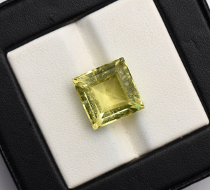 Quartz citron naturel, forme carrée, taille facetée, 12 mm, 8,40 carats, pierre précieuse en vrac - Product Image 6