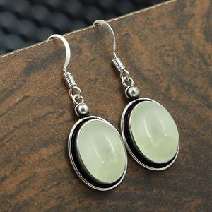 ต่างหูอัญมณีพรีไนต์925ต่างหูรูปไข่เงินสเตอร์ลิงแข็งสำหรับผู้หญิงและเด็กผู้หญิงต่างหูห้อยเครื่องประดับเงิน - Product Image 3