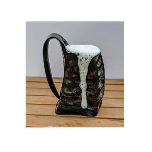 Handcrafted Viking <b>Tankard</b> Drinking Horn Mug Natural Buffalo Horn Mug Viking Dining India Handicraft <b>Wood</b> Base - Product Image 4
