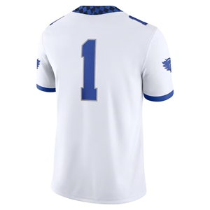 Kentucky Wildcats Camiseta de fútbol blanca Número 1 Transpirable Tallas grandes Logotipo delantero de punto Equipo de ventilador oficial - Product Image 4