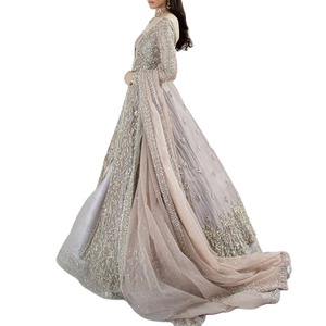New Women's Modern Traditional <b>Bridal</b> Dress for Long <b>Sleeve</b> Wedding Party Wear with Lace Decoration Floor-Length - Product Image 2