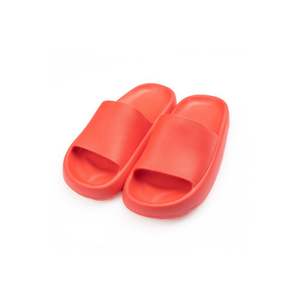 Chaussons plats rouges imprimés pour femmes, à bout ouvert, antidérapants, confortables, doublure en maille PVC, pointures 35-36, pour l'été, le printemps et l'hiver - Product Image 3